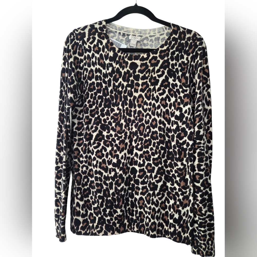 J. Crew Animal Print Blouse in Black and Brown